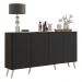 Aparador Buffet 4 Portas Retrô Veneza Multimóveis V3556 Preto/Branco