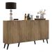 Aparador Buffet 4 Portas Retrô Veneza Multimóveis V3556 Rustic/Preto