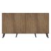 Aparador Buffet 4 Portas Retrô Veneza Multimóveis V3556 Rustic/Preto