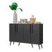 Aparador Buffet 4 Portas Retrô Viena Multimóveis V3606 Preto