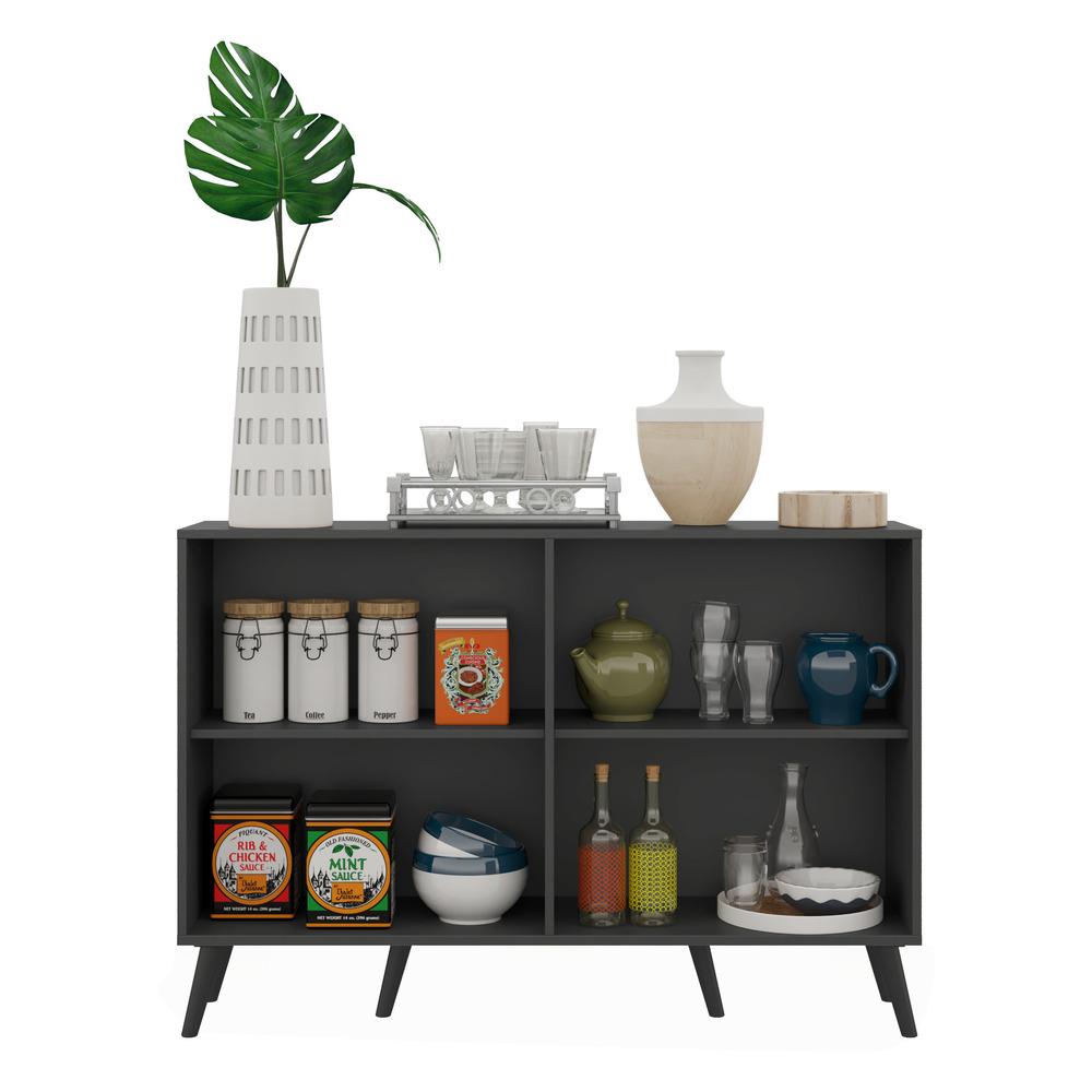 Aparador Buffet 4 Portas Retrô Viena Multimóveis V3606 Preto