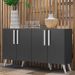 Aparador Buffet 4 Portas Retrô Viena Multimóveis V3606 Preto/Branco