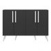 Aparador Buffet 4 Portas Retrô Viena Multimóveis V3606 Preto/Branco