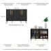 Aparador Buffet 4 Portas Retrô Viena Multimóveis V3606 Preto/Natural
