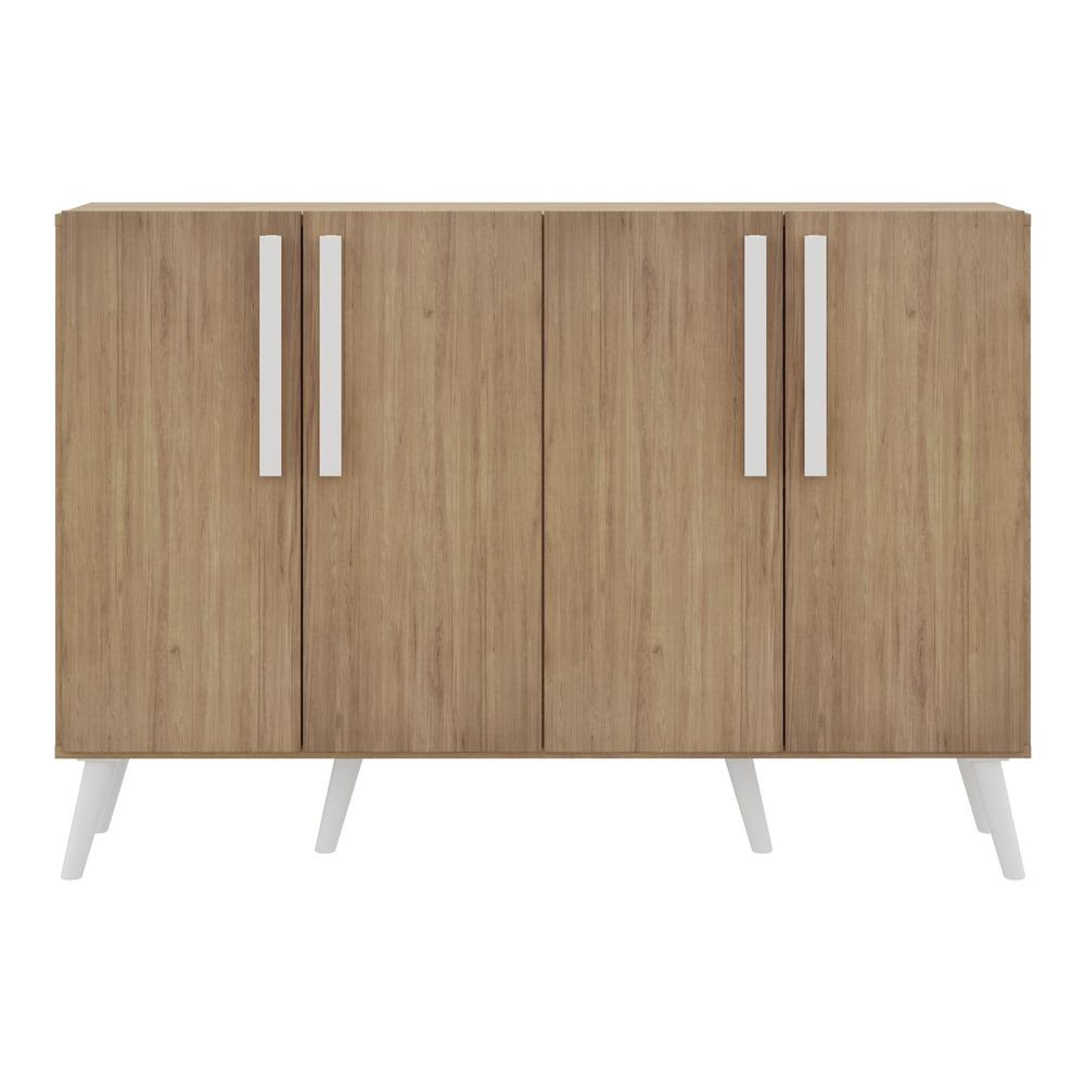 Aparador Buffet 4 Portas Retrô Viena Multimóveis V3606 Rustic/Branco