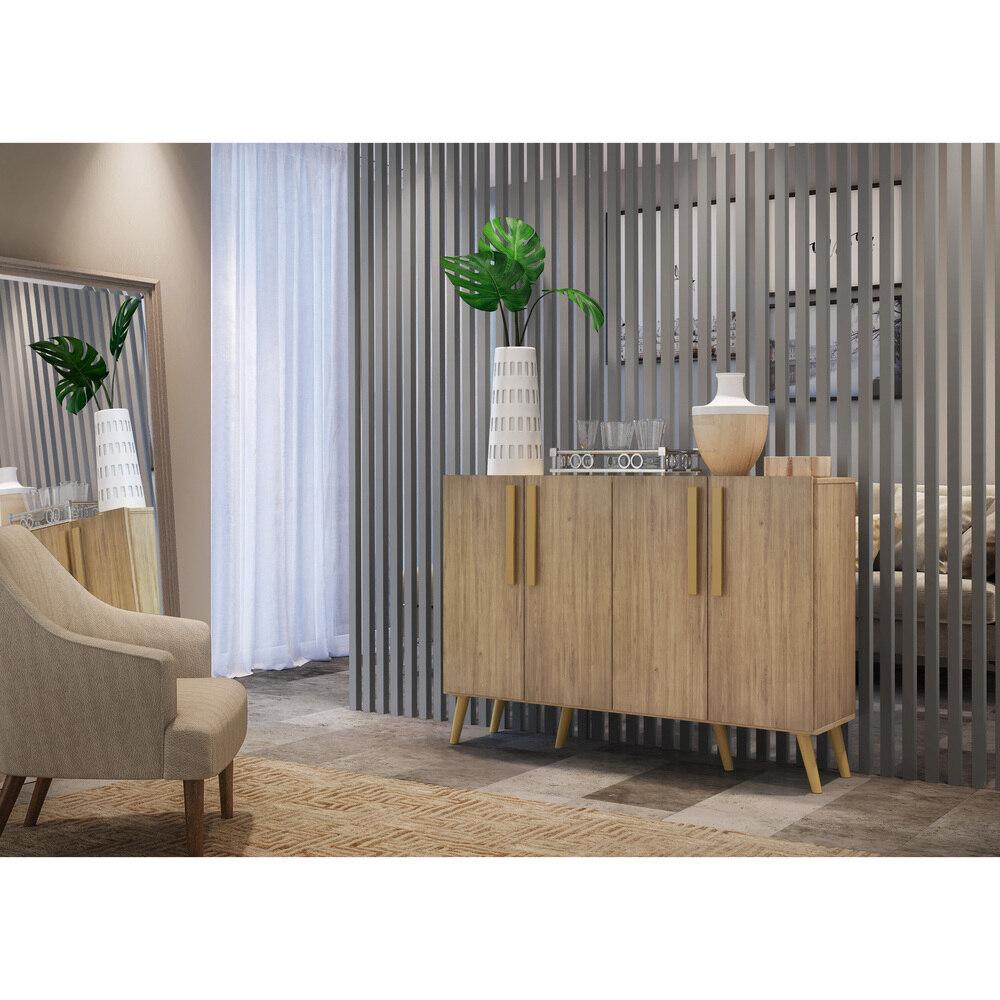 Aparador Buffet 4 Portas Retrô Viena Multimóveis V3606 Rustic/Natural