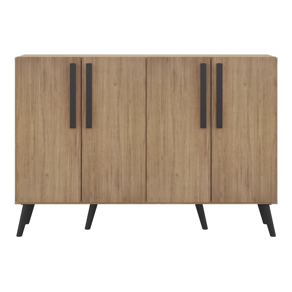 Aparador Buffet 4 Portas Retrô Viena Multimóveis V3606 Rustic/Preto