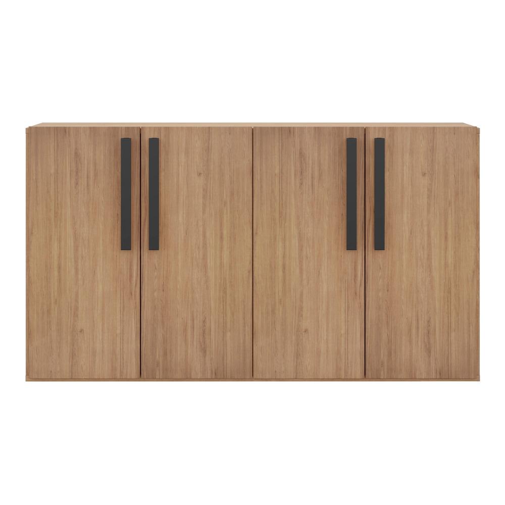 Aparador Buffet 4 Portas Suspenso Viena Multimóveis Rustic/Preto
