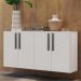 Aparador Buffet 4 Portas Suspenso Viena Multimóveis V3605 Branco/Preto