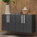 Aparador Buffet 4 Portas Suspenso Viena Multimóveis V3605 Preto/Branco