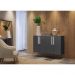 Aparador Buffet 4 Portas Suspenso Viena Multimóveis V3605 Preto/Branco