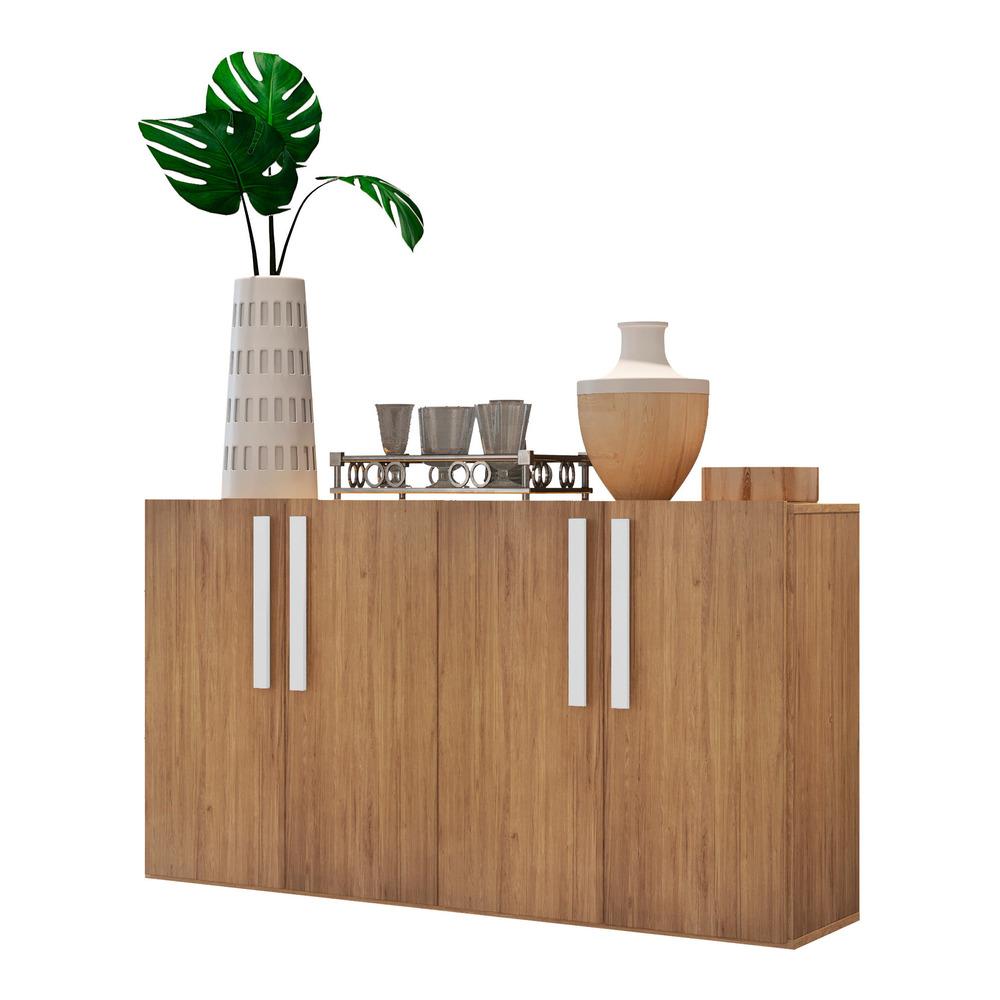 Aparador Buffet 4 Portas Suspenso Viena Multimóveis V3605 Rustic/Branco