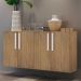 Aparador Buffet 4 Portas Suspenso Viena Multimóveis V3605 Rustic/Branco