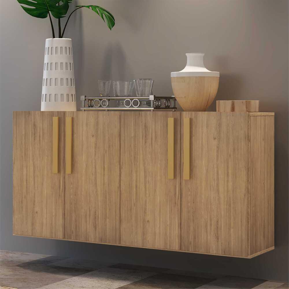 Aparador Buffet 4 Portas Suspenso Viena Multimóveis V3605 Rustic/Natural