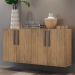 Aparador Buffet 4 Portas Suspenso Viena Multimóveis V3605 Rustic/Preto