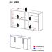 Aparador Buffet 4 Portas Suspenso Viena Multimóveis V3605 Rustic/Preto