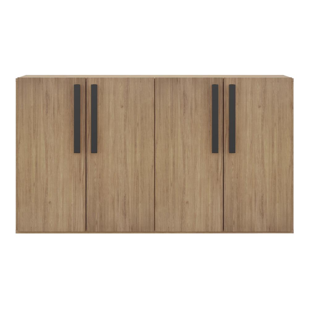 Aparador Buffet 4 Portas Suspenso Viena Multimóveis V3605 Rustic/Preto
