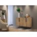 Aparador Buffet 4 Portas Suspenso Viena Multimóveis V3605 Rustic/Preto