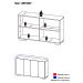 Aparador Buffet 4 Portas c/ Pés Quadrados Veneza Multimóveis Branco/Preto