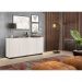 Aparador Buffet 4 Portas c/ Pés Quadrados Veneza Multimóveis Branco/Preto