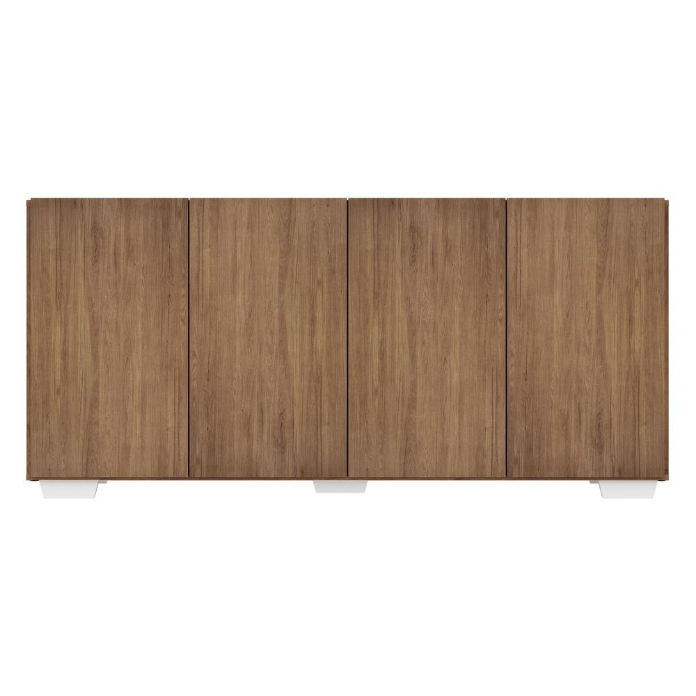 Aparador Buffet 4 Portas c/ Pés Quadrados Veneza Multimóveis Rustic/Branco