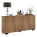 Aparador Buffet 4 Portas c/ Pés Quadrados Veneza Multimóveis Rustic/Preto