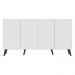 Aparador Buffet 4 Portas c/ Pés Retrô Veneza Multimóveis Branco/Preto