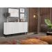 Aparador Buffet 4 Portas c/ Pés Retrô Veneza Multimóveis Branco/Preto