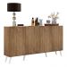 Aparador Buffet 4 Portas c/ Pés Retrô Veneza Multimóveis Rustic/Branco