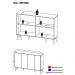 Aparador Buffet 4 Portas c/ Pés Retrô Veneza Multimóveis Rustic/Branco