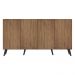Aparador Buffet 4 Portas c/ Pés Retrô Veneza Multimóveis Rustic/Preto