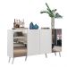 Aparador Buffet 4 Portas com Espelho Retrô Vegas Multimóveis V3562 Branco