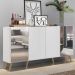 Aparador Buffet 4 Portas com Espelho Retrô Vegas Multimóveis V3562 Branco/Natural