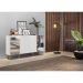 Aparador Buffet 4 Portas com Espelho Retrô Vegas Multimóveis V3562 Branco/Natural