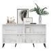 Aparador Buffet 4 Portas com Espelho Retrô Vegas Multimóveis V3562 Branco/Preto