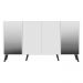 Aparador Buffet 4 Portas com Espelho Retrô Vegas Multimóveis V3562 Branco/Preto