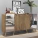 Aparador Buffet 4 Portas com Espelho Retrô Vegas Multimóveis V3562 Rustic/Natural