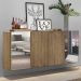 Aparador Buffet 4 Portas com Espelho Suspenso Vegas Multimóveis V3595 Rustic
