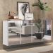 Aparador Buffet 4 Portas com Espelho Suspenso Vegas Multimóveis V3596 Branco