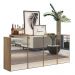 Aparador Buffet 4 Portas com Espelho Suspenso Vegas Multimóveis V3596 Rustic