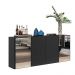 Aparador Buffet 4 Portas com Espelho Vegas Multimóveis V3561 Preto