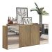 Aparador Buffet 4 Portas com Espelho Vegas Multimóveis V3561 Rustic