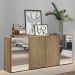 Aparador Buffet 4 Portas com Espelho Vegas Multimóveis V3561 Rustic