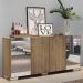 Aparador Buffet 4 Portas com Espelho e Pés Quadrados Vegas Multimóveis V3563 Rustic/Branco