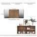 Aparador Buffet 4 Portas com Espelho e Pés Quadrados Vegas Multimóveis V3563 Rustic/Branco