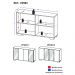 Aparador Buffet 4 Portas com Espelho e Pés Quadrados Vegas Multimóveis V3563 Rustic/Branco