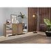 Aparador Buffet 4 Portas com Espelho e Pés Quadrados Vegas Multimóveis V3563 Rustic/Branco