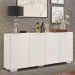 Aparador Buffet 4 Portas com Pés Quadrados Veneza Multimóveis V3557 Branco
