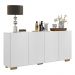 Aparador Buffet 4 Portas com Pés Quadrados Veneza Multimóveis V3557 Branco/Natural