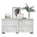 Aparador Buffet 4 Portas com Pés Quadrados Veneza Multimóveis V3557 Branco/Preto